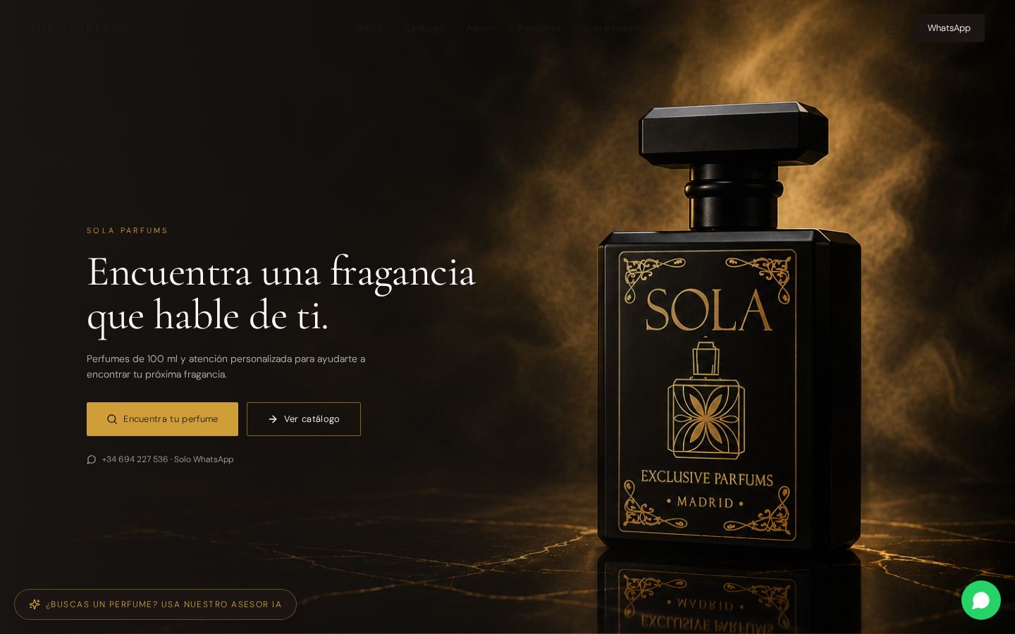 Web de Sola Parfums — Perfumería